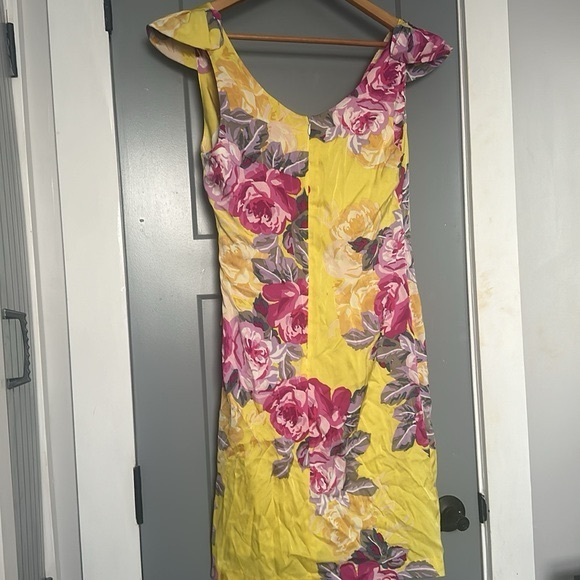 Vintage yellow floral dress - Picture 5 of 6